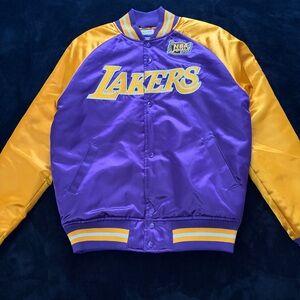 Mitchell & Ness Purple and Gold Lakers Bomber Jacket